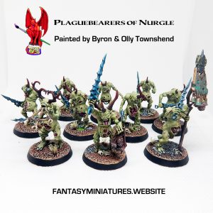 Plaguebearers of Nurgle (10) w/ Command models