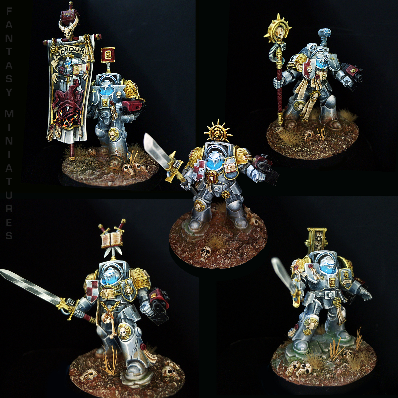 Grey Knight Terminator Squad (5) - Painted (Conversions)